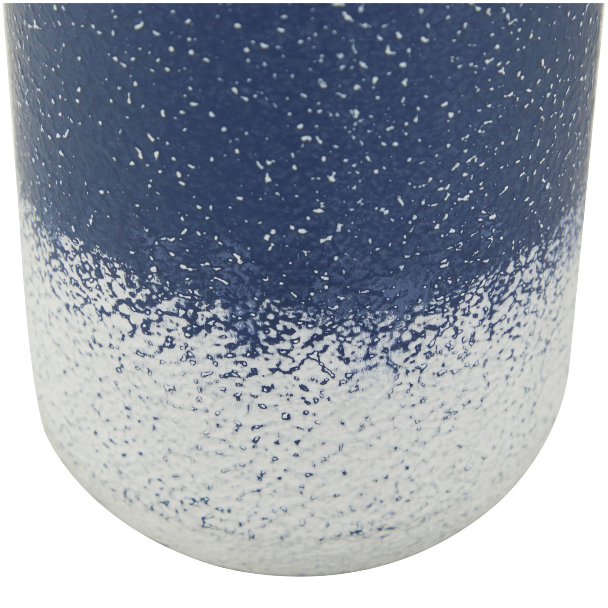 Blue Metal Vase with Handles Set of 2 17", 15"